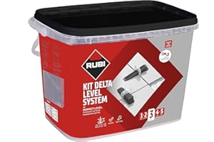 RUBI 3958 | Kit Delta Level System 2 mm (3-12mm) | El Set Incluye: 1 Tenaza, 100 Bridas y 100 Cuñas de Nivelación Reutilizables | Sistema para Facilitar Colocación Cerámicas de Gran Formato