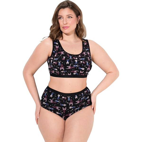 Ulla Popken Bustiers 2er-Pack Für Damen Große Größen – Mit Druck & Uni, Ohne Bügel, Aus Baumwolle Mit Elasthan