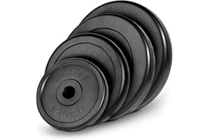 BESTIF Tarcze do sztangi z tworzywa sztucznego wybór ciê¿arów 1,25 kg 2,5 kg 5 kg 10 kg 20 kg talerze 29 mm otwór, 1 x 20 kg.