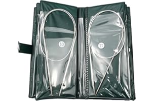 Eozighi 11 Pezzi Ferri da Maglia Circolari Ferri Circolari in Acciaio Inossidabile 43 mm Ferri Circolari da Magliai per Progetti di Maglieria 1,6/1,8/2/2,2/2,6/2,8/3,2/3,6/4/4,5/4,8 mm