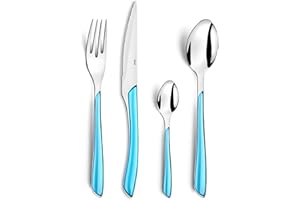 Amefa Zestaw sztućców z serii Eclat - zestaw sztućców ze stali nierdzewnej ABS SAN, turkusowy niebieski, Ménagère 16 couverts dla 4 osób