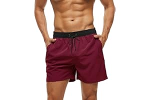 Monstoyo Costume Uomo Mare Asciugatura Rapida Costumi da Bagno Uomo Pantaloncini Mare con Tasche Zip Boxer Spiaggia Piscina Surf Fodera in Rete e Coulisse Regolabile
