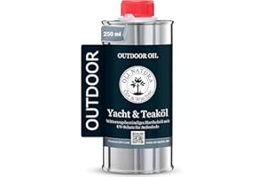 OLI NATURA ÖLE & WACHSE OLI-NATURA Yacht & Teak Olio per legno per esterni, 250 ml, teak, olio di lino di alta qualità con protezione dai raggi UV, dagli agenti atmosferici, dalla fragilità e dall'ingrigimento, adatto per