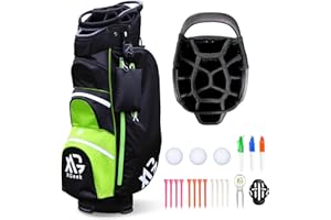 XDriveMax Golf Cart Bag,Lightweight Golf Bag with 15 Way,Premium Golf Club Bags with Rain Cover,Cooler Bag and Golf Accessory Kit,Golf Bags for Men & Women