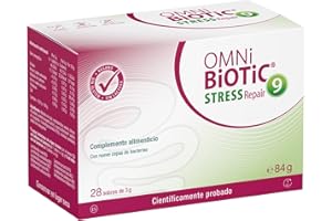 OMNi BiOTiC Stress Repair | 28 sobres (84 g) | 9 cepas bacterianas | 15 mil millones de bacterias por dosis diaria | Polvo | Vegano | Sin gluten | Sin lactosa | Para uso diario