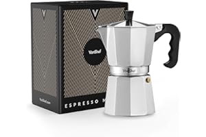 ‎VONSHEF VonShef Espressokanne für den Herd, 300 ml Italienischer Espressokocher aus Aluminium für Gas- & Elektroherd - Mokkakanne für 6 Tassen mit Ersatz-Dichtung und -Filter