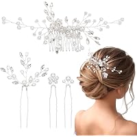Braut-Haarnadeln Mit Kristall & Strass – Silberfarben, 3-teilig, Für Hochzeit & Festliche Anlässe