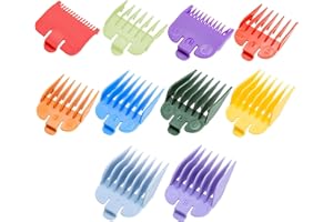 MAKOTO NOBU 10 Pcs Clipper Guards for Wahl - Multicolor Hair Clipper Guide Combs, Universal Replacement Hair Clipper Limit Comb Set for Most Clippers Trimmers, Professional and Home Use, 1.5mm to 25mm