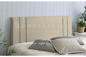 SERENITY HEADBOARDS Divan Bed Headboard Rio Padded Chenille Fabric with Supplied Struts and Bolts (Cream, Double 4 FEET 6 INCHES)