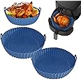 JOKBEN 2Pcs Air Fryer Liners,Reusable Air Fryer Silicone Basket, Air Fryer Accessories,Air Fryer Silicone Liner Replacement of Parchment Liner Paper Air Fryer Basket Fits Air Fryer (Blue)