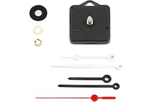 Clock-it Macchinetta Orologio Silenzioso con Gancio,2 Set Lancette in plastica, Lunghezza Perno 16 mm/Filettatura 10 mm.Kit meccanismo Fai da Te. Azienda specializzata