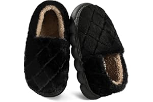 Kricely Toddlers Kids Winter Slippers Lightweight Warm Plush House Non Slip Slippers Indoor Gaming Shoes for Boys Girls