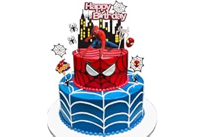 NTGFU 10 Pcs Cake Toppers, Hero Cake Decorations Party Decorations Spider Birthday Cake Topper Kid Birthday Cake Decorations Birthday Party Decorations for Boys Children Kids
