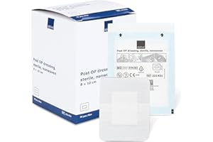 ABENA Medicazione sterile per ferite, 8x10 cm | Confezione da 70 pezzi | Adatte per tagli e ferite | Assorbente | Bianca | Adatto per pelli sensibili