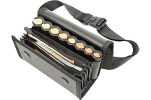 Monepass - Borsa da Cameriere di Lusso 100% vegana in tela Ultra-Fibra ad alta resilienza - Cambiamonete in Abs nero - Chiusura Magnetica HD - Garantita senza pelle animale