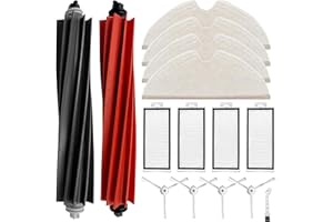 FIXBETTER Zestaw akcesoriów do Roborock Q8 Max/Q8 Max+/Q5 Pro/Q5 Pro+, części zamienne do odkurzaczy robotów, 2 szczotki rolkowe, 4 filtry, 4 podkładki do wycierania, 4 szczotki boczne, 1 szczotka