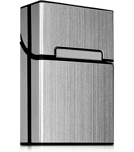 Portasigarette In Alluminio - 2 Pezzi Grigio, Chiusura Magnetica, Elegante E Compatto - Foto 9