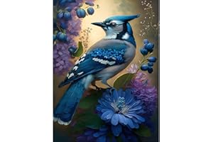 EOBROMD Oiseau Diamond Painting, 5D DIY Broderie Diamant Painting Kit Complet, Peinture Diamant Artisanat Strass Point de Croix Painting pour Adultes Enfants, Décoration Intérieur 30x40cm