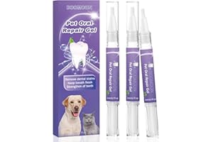 MEEMION 3PCS Pet Oral Repair Gel, Gel Restaurador Oral para Mascotas, Elimina El Mal Aliento, Combate El Sarro