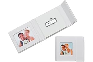 ELEGANTDISK Custodia USB con 2 finestre portafoto, custodia USB, borsa, album (bianco)