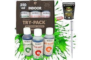 PEV GROW Biobizz Trypack Indoor Organique Plantes Vertes Intérieur Floraison Engrais Plantes Fleuries