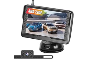 Inefala Kit de Monitor de Cámara de Marcha Atrás Inalámbrica con Pantalla de 4.3 Pulgadas, Visión Nocturna, IP69 Impermeable Camaras de Visión Trasera Reversa para Camiónes, Remolques, Coche