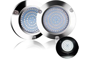 KOVNISE LED Underwater Light for Boats 316 Stainless Steel Boat Transom Mount Light, Waterproof LED Lights/Marine Lights 10-30V，for Stern Interior Navigation Deck Courtesy Night Fishing (White*2)