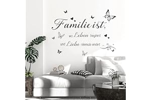 TOARTI Wandaufkleber Spruch Familie ist Wandtattoo schwarz (BxH) 90 x 30 cm Wandtattoo Wohnzimmer Sprüche zitate Wandsticker Flur und Diele Aufkleber selbstklebend Sticker Wandaufkleber