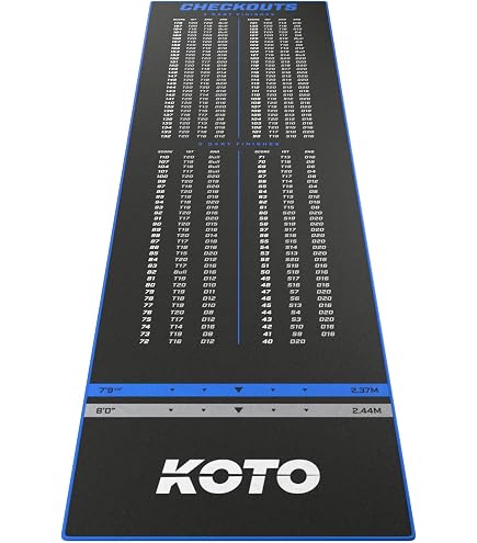 Tapis de fléchettes professionnel - 237 x 80 cm - Accessoire de fléchettes pour la maison, le bureau, le pub, les fêtes - Tapis de fléchettes avec dimensions de tournoi et bœuf