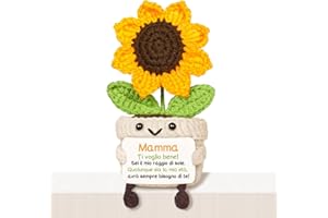 Giftasy Regalo Mamma, Regalo Mamma Compleanno - Originale Girasole di Supporto Emotivo, Idea Regali Donna, Natale, Festa Della Mammina, Girasole Stabilizzato, Girasoli Finti Decorazioni