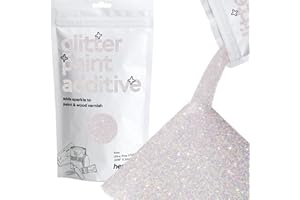 Hemway Aditivo de pintura con purpurina de 100 g, cristales para pintura de emulsión acrílica, pared interior, muebles, techo, ultrafino (1/128 pulgadas 0.000 pulgadas 0.2 mm) – nácar iridiscente