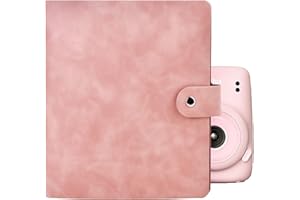 MUZIRI KINOKOO Album fotograficzny z 200 kieszeniami, do aparatu Fuji Instax Mini 11/9/8/7+/EVO/25/90, fotografia cyfrowa, album ze skóry PU, różowy