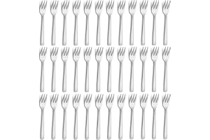 Hunnycook forchettine da dolce Argento 36 pezzi, forchette acciaio inox 15cm, Forchette per dolci, lavabili in lavastoviglie