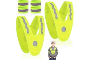 Leeelyan Warnweste Kinder,2 Stück Sicherheitsweste Reiten mit 4 Stück Reflektorband,Reflektorweste Kinder,Kinderwarnweste,Warnschutzweste Kinder,Leuchtweste Reflektorweste,Reflektor Dreieck Kinder
