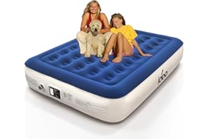 iDOO Colchón Hinchable Matrimonio, Cama Hinchable Autoinflable con Bomba Incorporada, Colchón Inflable de 3 Minutos, Cama de Invitados Duradera, Colchon de Aire para Casa y Campin