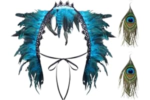 MEMOFYND One Feather Lace Shawl And 1 Pair Of Feather Earrings, Gothic Accessories, Retro Personalized Accessories, Suitable For Performance, Dance, Party