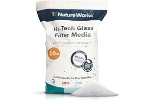 NATURE WORKS Filtrering av Glassand för Pool med Filtreringskraft på 99,64%, Minskar vatten- och Energiförbrukningen, Tillverkad med Virgin Technical Glass för Maximal Hygien - 10kg Väska