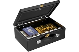 JVTISF 20L Tragbarer Feuerfeste Dokumentenbox Tresor Feuerfest mit Zahlencode und Schlüssel, Safe Tresor für Zuhause mit Griff, Dokumentenbox Feuerfest Wasserdicht für Bargeld Medikamente A4 Dokumente