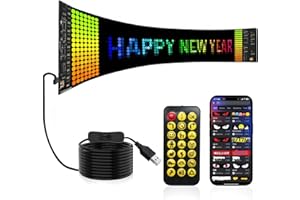 HAPYCAT Programmable LED Sign 27''x5'',Holiday Electronic Sign, APP Control, Text Pattern Animation Customizable, High Bright, Bluetooth 5, IP65 Waterproof, Business, Advertising,Holiday digital,Festival