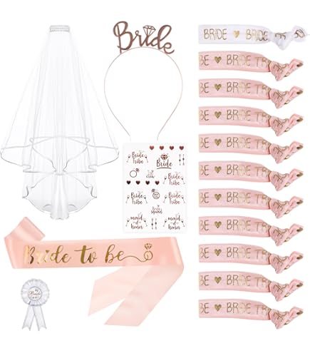 Kit Decorazioni Addio Nubilato - 17 Pezzi Con Velo, Fascia E Tatuaggi - Foto 6