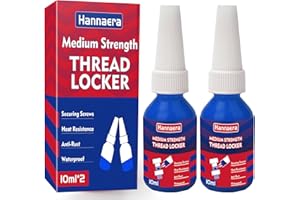 ‎HANNAERA Schraubensicherung Blau 10 ml (2 Pack), mittelstarke Gewindesicherung, Verschluss und Dichtmuttern, Bolzen, Befestigungen und Metalle, stabil und rostfrei Thread Lock Blocco Filettato (MEDIUM-01)