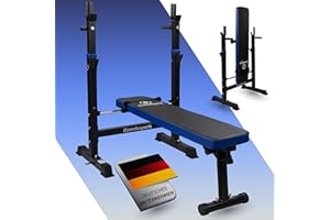 ‎FJOERDESPORTS Fjoerdesports Hantelbank mit Ablage, Verstellbare Höhe & Klappbar, Schwerlast Gewichtheben, Heimtraining, Home Gym, Dip-Station, Fitnessstudio, Multifunktion Trainingsbank