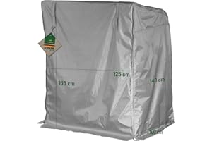 Mehr Garten Strandkorb Schutzhülle Winterfest, 125x100x165/140 cm, Taupe, atmungsaktives 3-lagiges Polyestergewebe, Strandkorbhülle wasserdicht und UV-beständig, Abdeckung Strandkorb