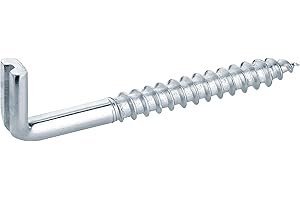 haggiy Crochet à visser droit avec fente | 25 pièces | Vis à crochet électro-galvanisé | Crochet mural | Crochet tournant | Haute capacité de charge | 5,8 x 60 mm