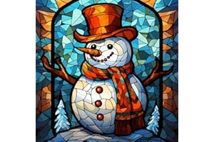 Rheskbecy Christmas Diamond Painting Set für Erwachsene,DIY 5D diamond painting weihnachten bilder Schneemann,Diamond Painting für Kinder,Home Wall Decor 30x30cm