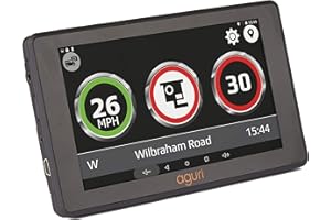 Aguri GT520 Drive Assist car sat nav and speed limit & speed trap detection system with built-in dash cam, Free Lifetime Map & Speed Trap updates, Wi-Fi and UK & Ireland mapping