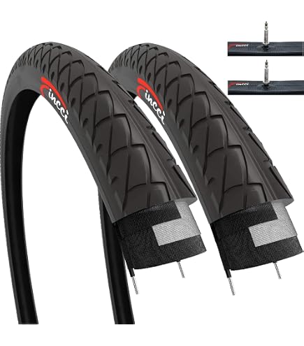 Pack De 2 Pneus Vélo 20x1.75 Avec Chambres à Air - Kit Complet Anti-crevaison - Montage Facile - Ville Et Chemin