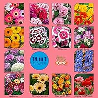 Kraft Seeds Flower Garden Series 14 Varieties in 1 Flower Seeds Pack