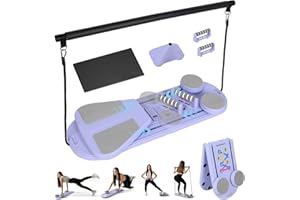 OFC LENW Pilates Reformer Set Multifunctional Pilates Machine with Automatic Rebound Ab Roller, Tension Rope, Pilates Reformer Board at Home Fitness Equipment for Women Men Core Training Full Body Workout