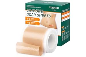 VIBINHO Pansement en Silicone Cicatrice Médical, Silicone Scar Sheets Réutilisable pour Éliminer Les Cicatrices de Césarienne et Des Chéloïdes, Bande en Silicone Contre Les Rides (4 x 300 cm/Rouleau)
